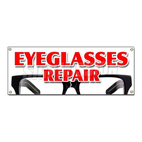 EYEGLASS REPAIR BANNER SIGN optometrist eye exam dr doctor examination